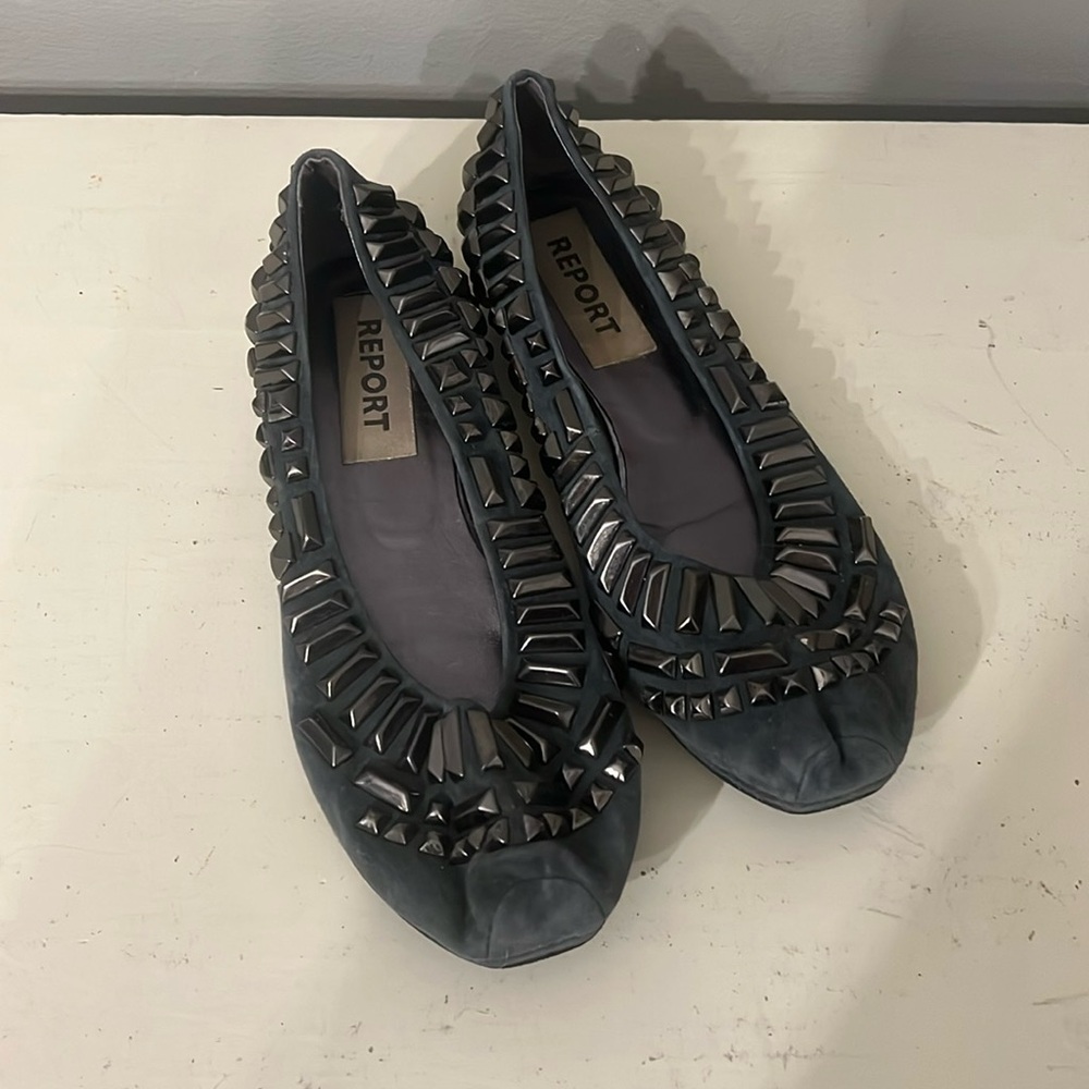 ANY 5 ITEMS $100 report suede and stud flats
